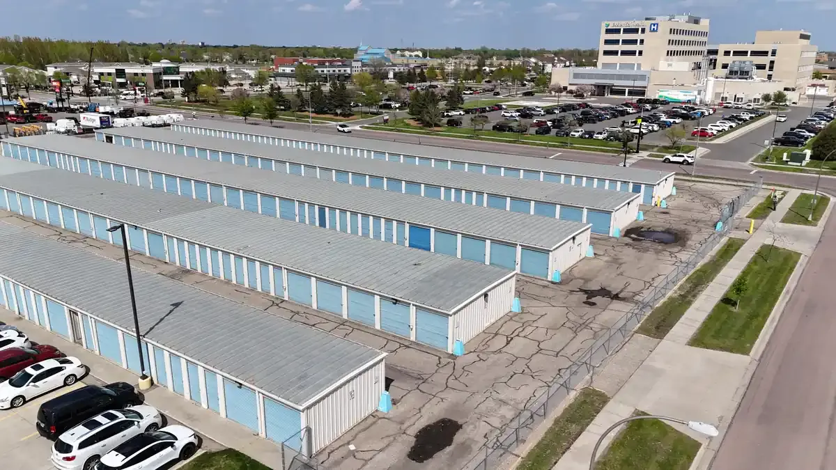 Aerial view of facility with drive up units